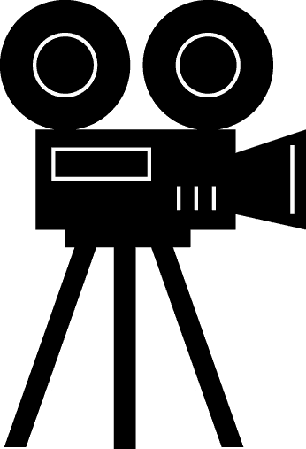 A clipart image of a vintage film camera.