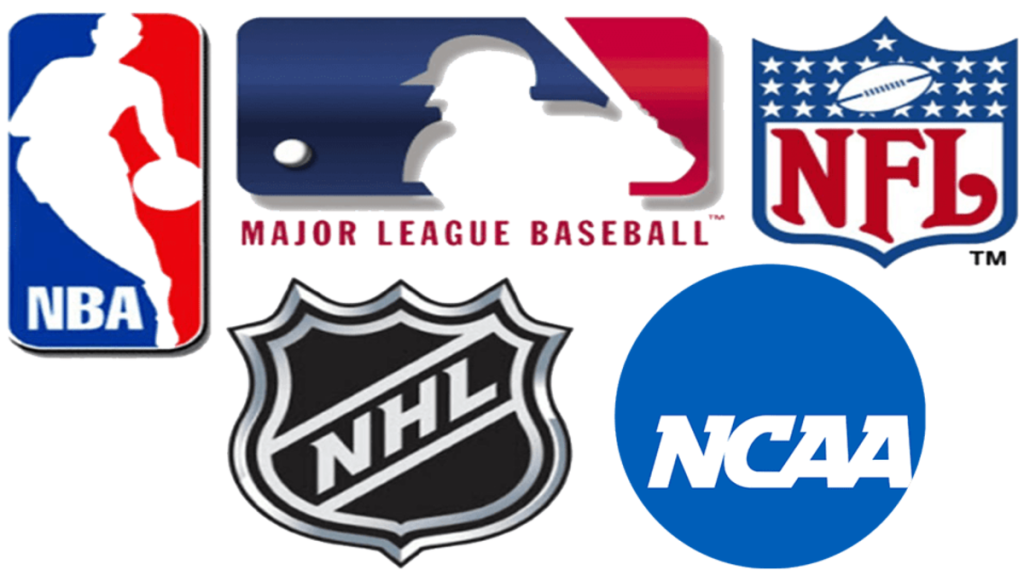 A variety of sports team logos.